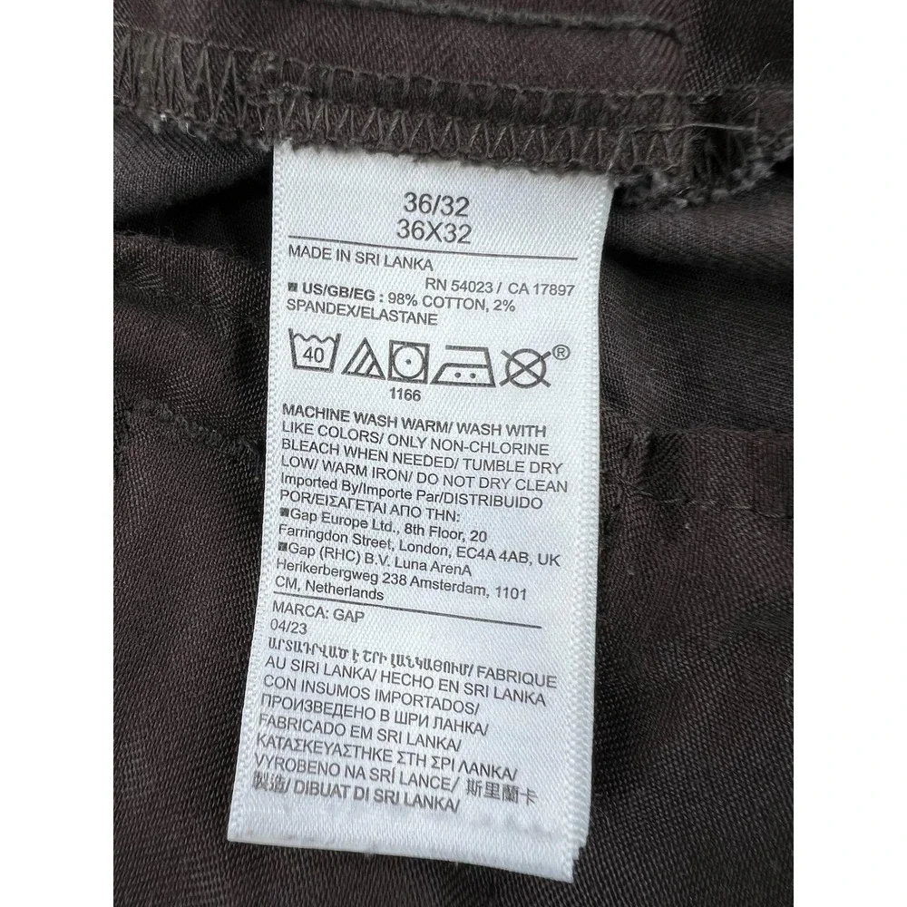 Gap Pants Mens 36x32 Brown Slim Performance Stretch Chino Casual Office